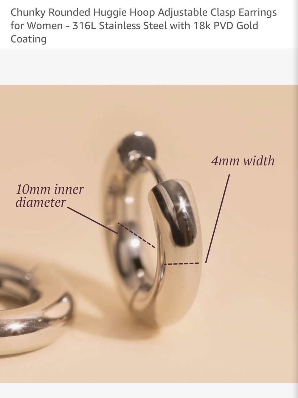 Oh Clementine Chunky Rounded Huggie Hoop Earrings - Picture 3 of 6
